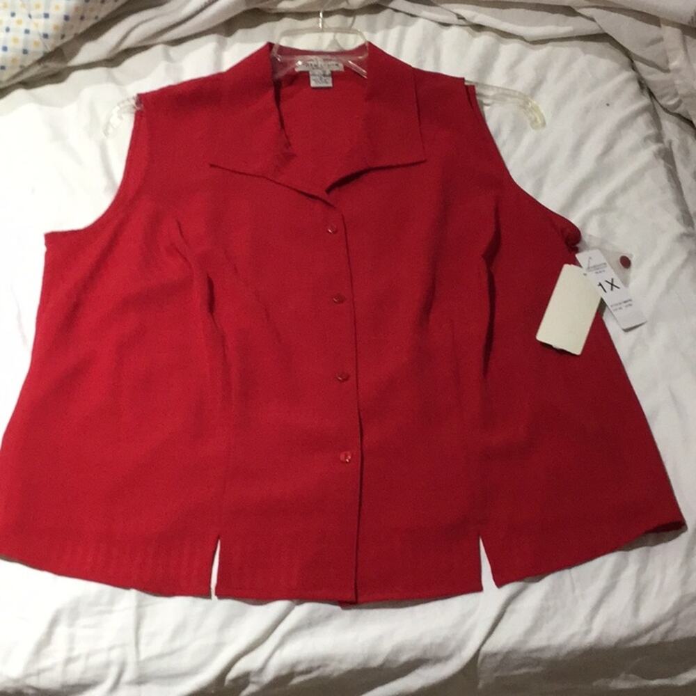 Notations 1x NWT Red sleeveless blouse